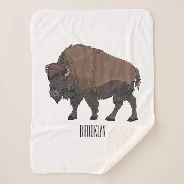 Couverture Sherpa Illustration de bison (Devant)