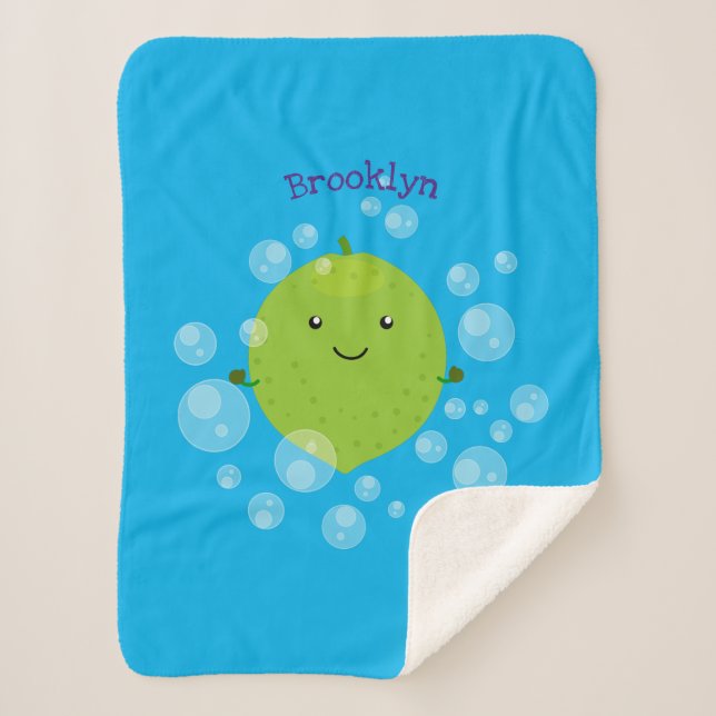 Couverture Sherpa Illustration de bulles de chaux vert mou (Devant)