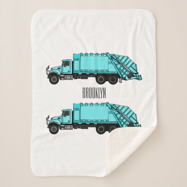 Couverture Sherpa Illustration de camion à ordures (Devant)