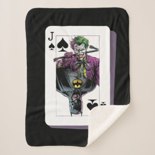 Couverture Sherpa Illustration de carte à jouer Joker et Batman Piqu