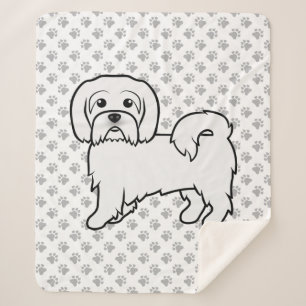 Couverture Sherpa Illustration de chien de dessin animé mignon Coton