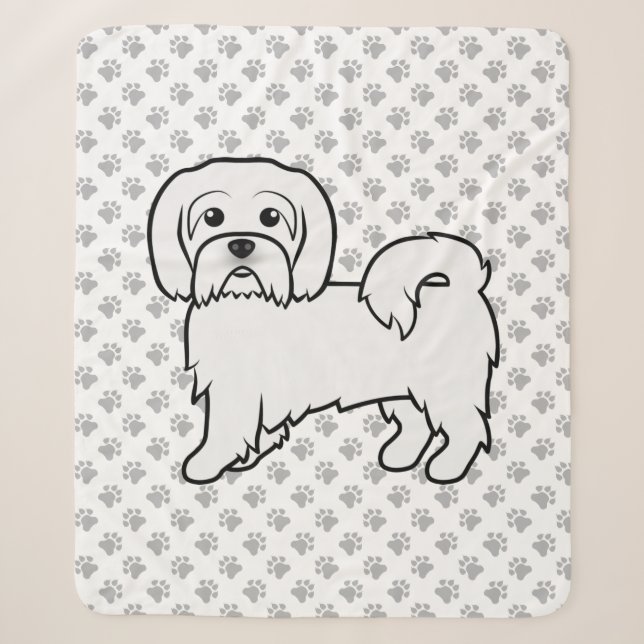 Couverture Sherpa Illustration de chien de dessin animé mignon Coton (Devant)