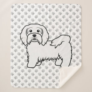 Couverture Sherpa Illustration de chien de dessin animé mignon Havan