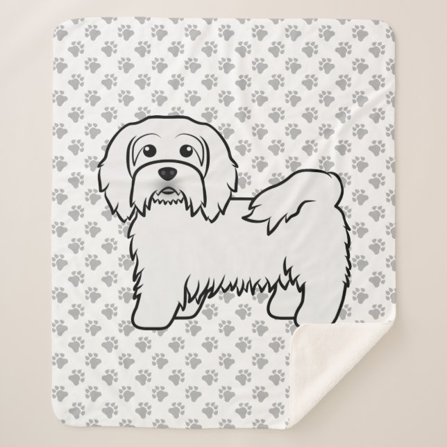 Couverture Sherpa Illustration de chien de dessin animé mignon Havan (Devant)