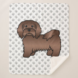 Couverture Sherpa Illustration de chien de dessin animé mignon Havan