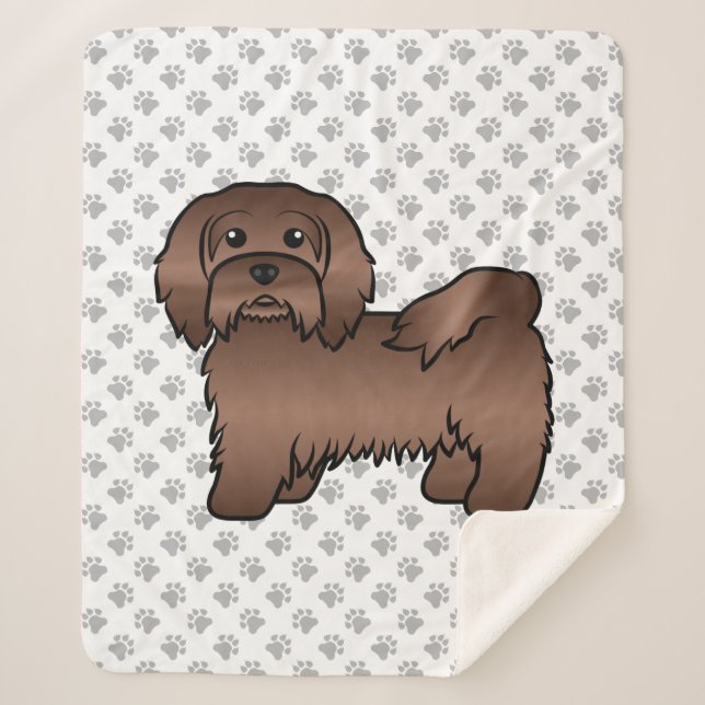 Couverture Sherpa Illustration de chien de dessin animé mignon Havan (Devant)