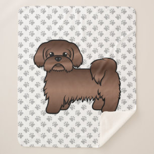 Couverture Sherpa Illustration de chien de dessin animé mignon Shih