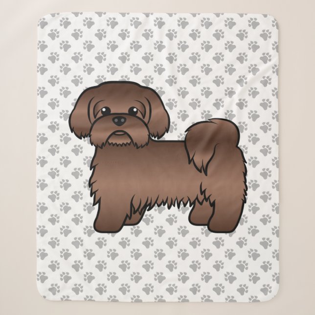 Couverture Sherpa Illustration de chien de dessin animé mignon Shih  (Devant)
