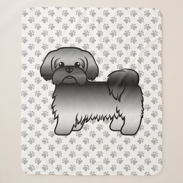 Couverture Sherpa Illustration de chien de dessin animé mignon Shih  (Devant)