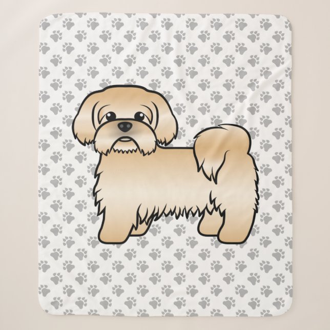 Couverture Sherpa Illustration de chien de dessin animé mignon Shih  (Devant)