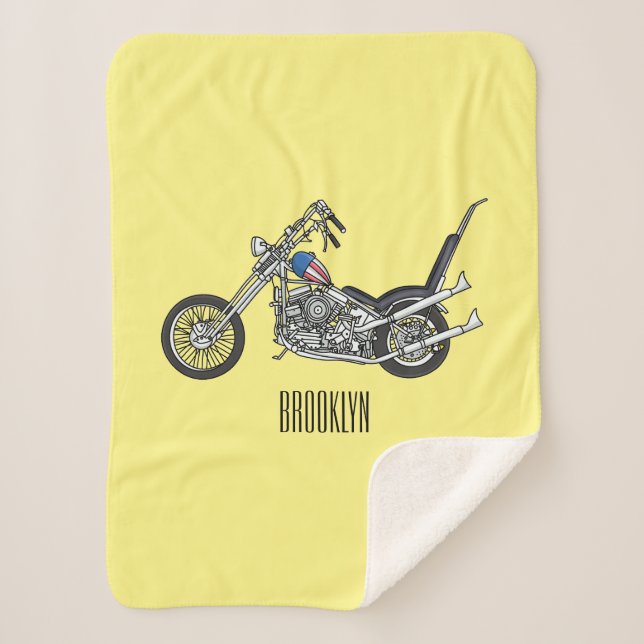 Couverture Sherpa Illustration de Chopper Motorcycle 1950 (Devant)