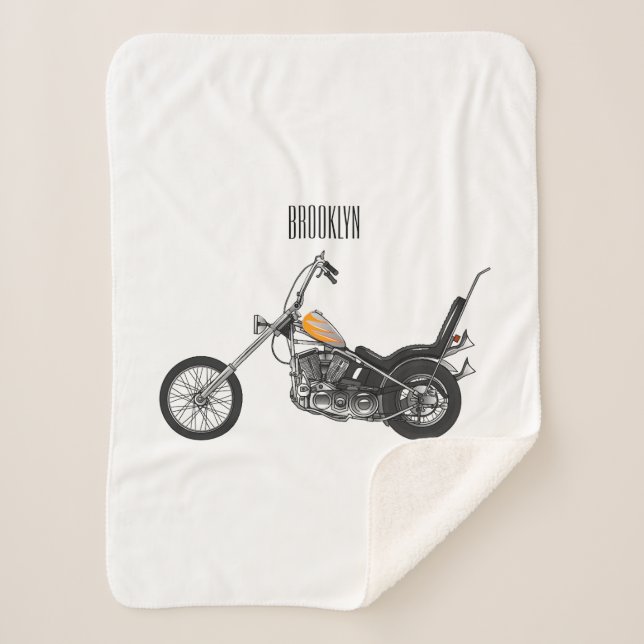 Couverture Sherpa Illustration de Chopper Motorcycle 1950 (Devant)