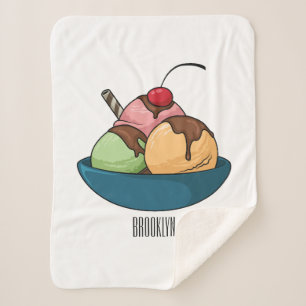 Couverture Sherpa Illustration de crème glacée