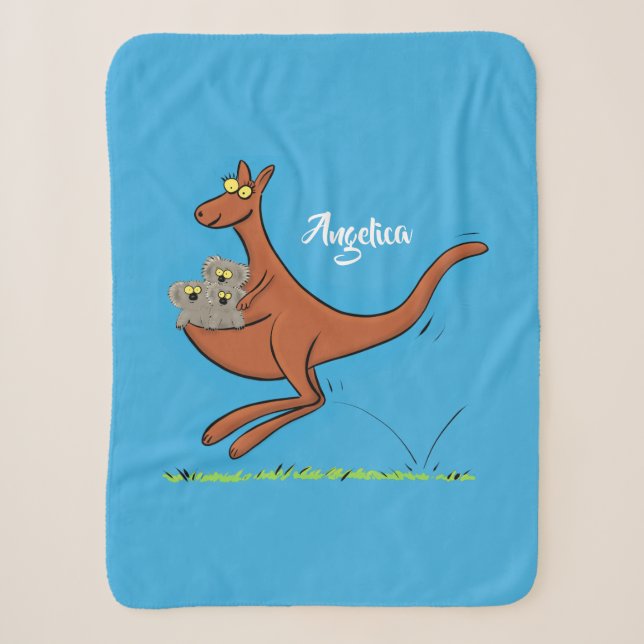 Couverture Sherpa Illustration de dessin animé Cute kangaroo et koal (Devant)