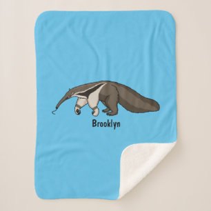 Couverture Sherpa Illustration de dessin animé d'Anteater happy