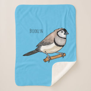Couverture Sherpa illustration de dessin animé d'oiseau pinson à dou