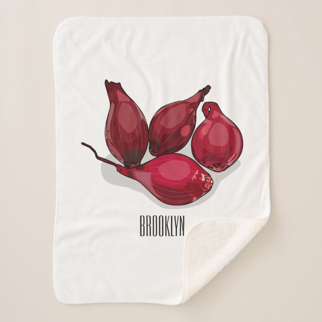 Couverture Sherpa Illustration de dessin animé Shallot (Devant)