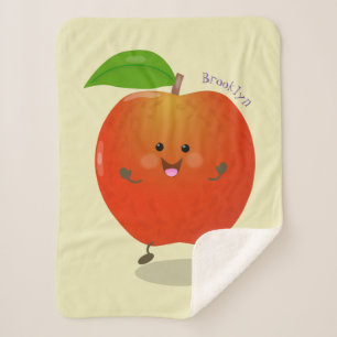Couverture Sherpa Illustration de dessin animé sur la pomme de danse