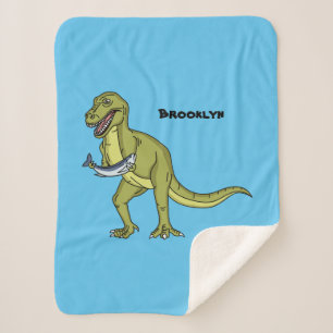 Couverture Sherpa Illustration de dinosaure T rex drôle