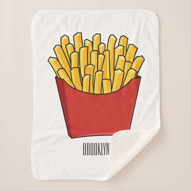 Couverture Sherpa Illustration de frites (Devant)