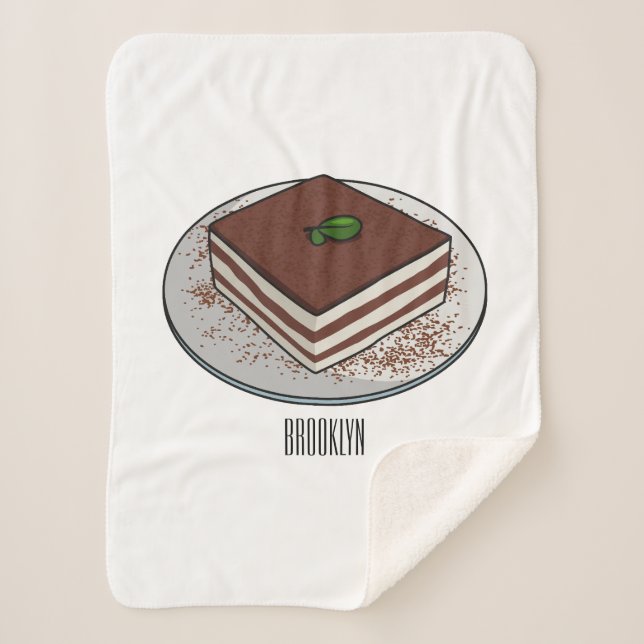Couverture Sherpa Illustration de gâteau de Tiramisu (Devant)