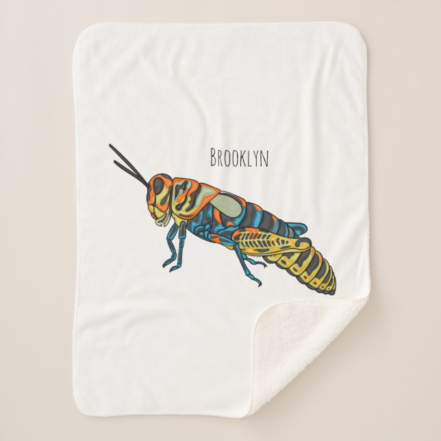 Couverture Sherpa Illustration de la caricature de la sauterelle en  (Devant)