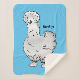Couverture Sherpa Illustration de la caricature du poulet Silkie