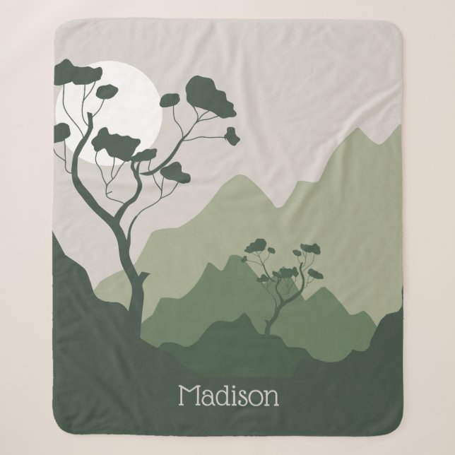 Couverture Sherpa Illustration de la nature de nom personnalisé (Devant)