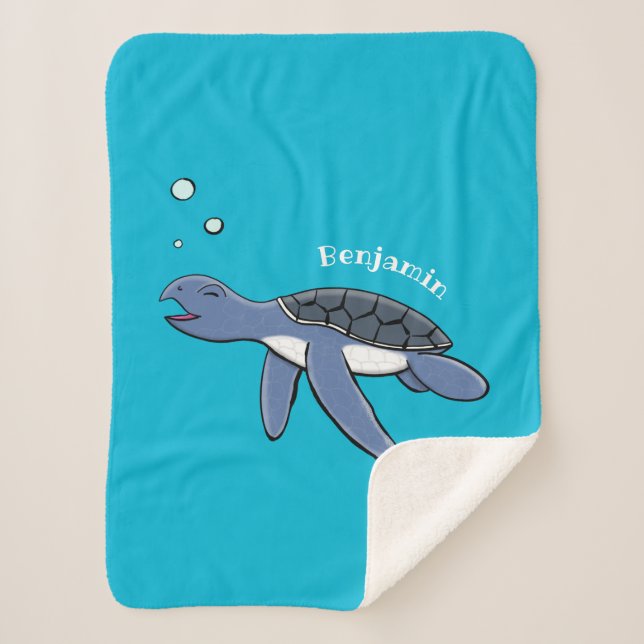 Couverture Sherpa Illustration de la petite tortue de mer (Devant)