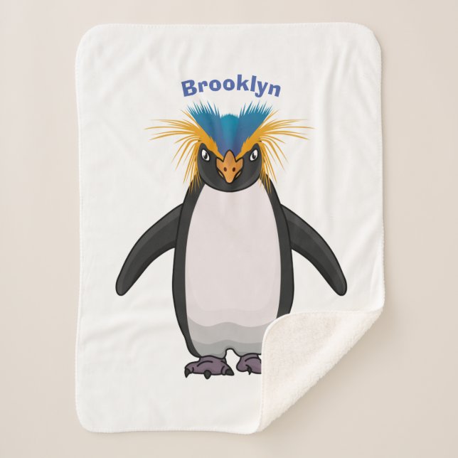 Couverture Sherpa Illustration de mignon macaroni pingouin (Devant)