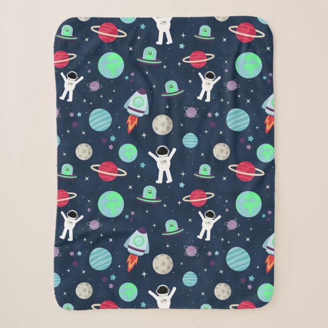 Couverture Sherpa illustration de motif spatial (Devant)