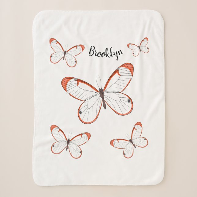 Couverture Sherpa Illustration de papillon en verre (Devant)