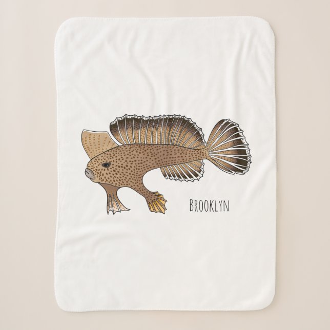 Couverture Sherpa Illustration de poisson à main (Devant)