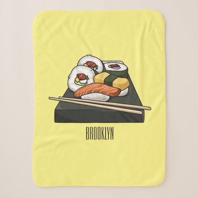 Couverture Sherpa Illustration de sushi (Devant)