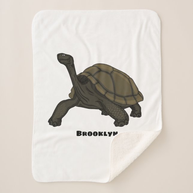 Couverture Sherpa Illustration de tortue terrestre des Galapagos (Devant)