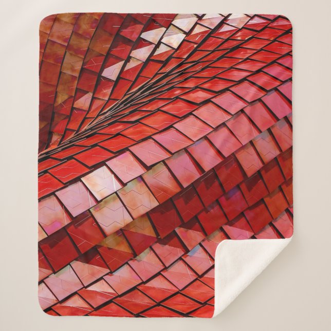 Couverture Sherpa Illustration de tuiles rouges (Devant)