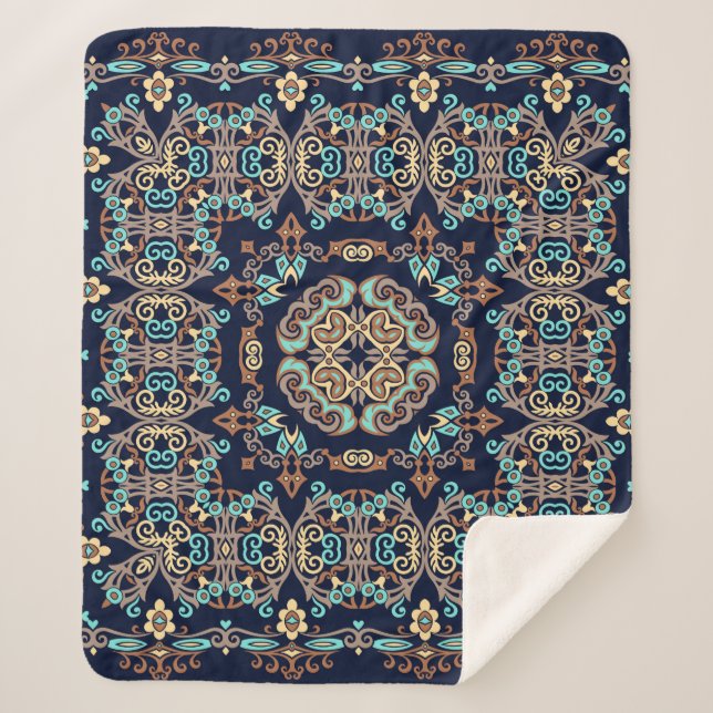 Couverture Sherpa Illustration décorative ethnique abstraite (Devant)