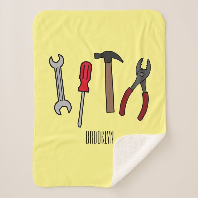 Couverture Sherpa Illustration des outils de menuiserie (Devant)