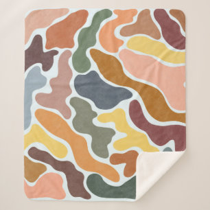 Couverture Sherpa Illustration des tons terre abstraits modernes.