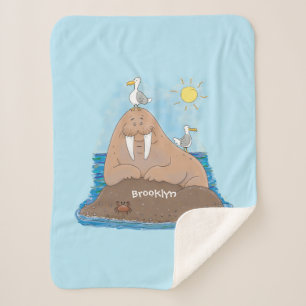 Couverture Sherpa Illustration drôle de morse joyeux