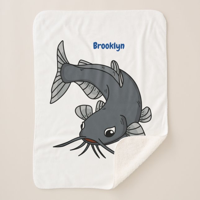 Couverture Sherpa Illustration du poisson-chat mignon (Devant)