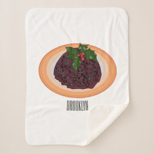 Couverture Sherpa Illustration du pudding de Noël