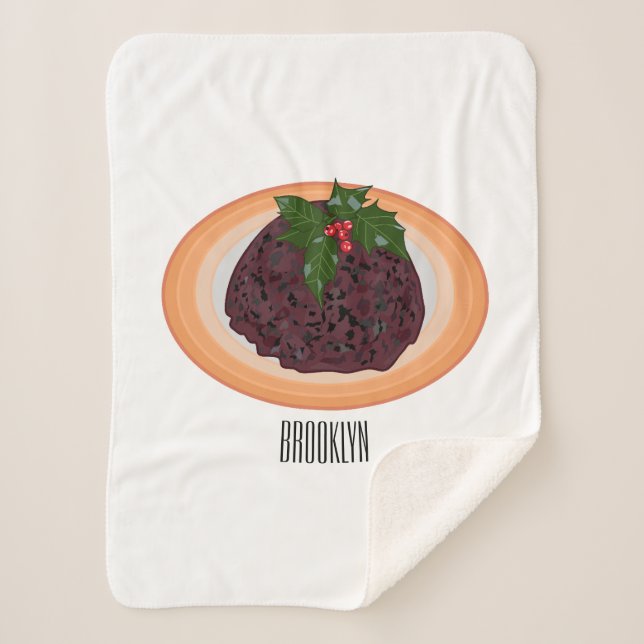 Couverture Sherpa Illustration du pudding de Noël (Devant)