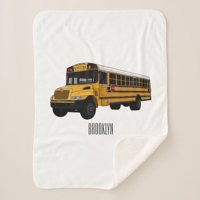 Couverture Sherpa Illustration d'un autobus scolaire (Devant)