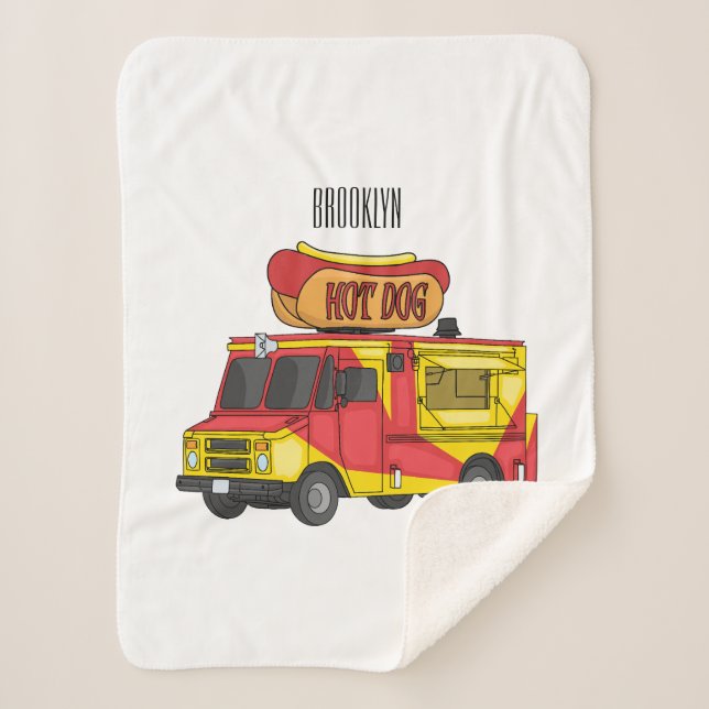 Couverture Sherpa Illustration d'un camion de nourriture pour chien  (Devant)