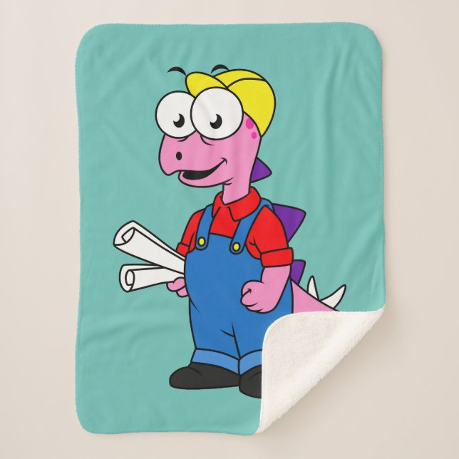 Couverture Sherpa Illustration D'Un Ouvrier De Construction De Stego (Devant)