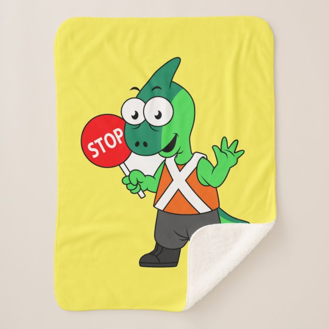 Couverture Sherpa Illustration D'Un Parasaurolophus Traffic Enforcer (Devant)