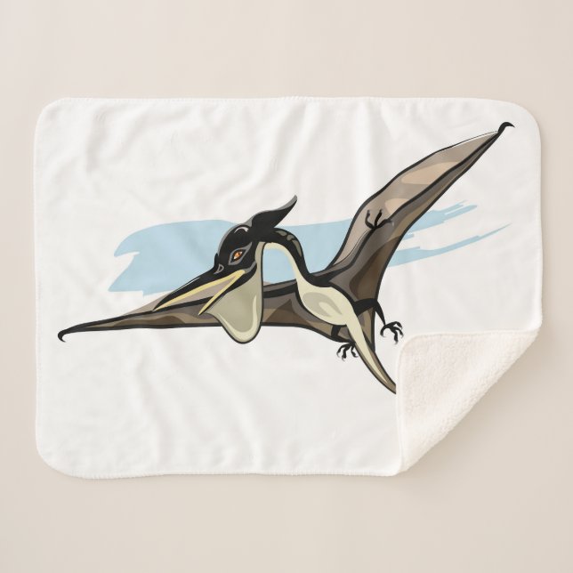 Couverture Sherpa Illustration D'Un Pteranodon Dinosaure. (Devant (Horizontal))