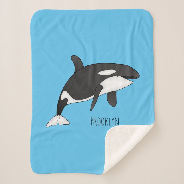 Couverture Sherpa Illustration d'une baleine tueuse (Devant)