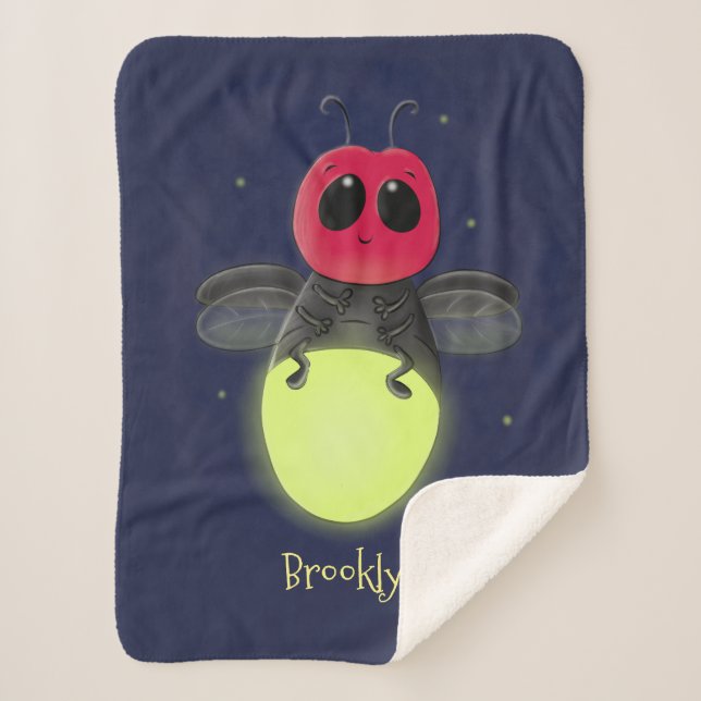 Couverture Sherpa Illustration d'une luciole à éclair mignon (Devant)